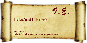 Istvándi Ernő névjegykártya