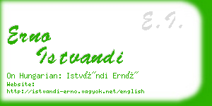 erno istvandi business card